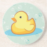 yellow Rubber duckie with bubbles coaster