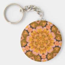 Yellow Rubber Ducks Kaleidoscope Keychain Keyring