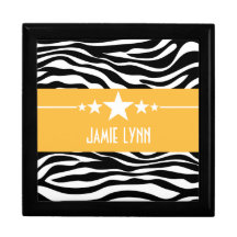 Yellow Sassy Star Zebra Gift Box