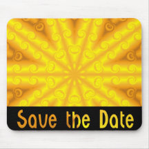 Yellow Save the Date Mouse Mats