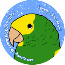 Yellow Shouldered Amazon Holiday Ornament Photo Cut Outs