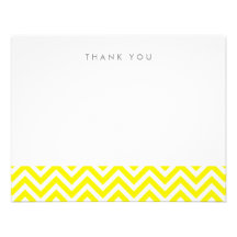 Yellow Simple Chevron Thank You Note Cards Personalized Announcements