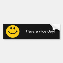 Yellow Smiley Face Bumper Sticker