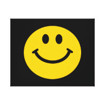 Yellow Smiley Face Gallery Wrapped Canvas