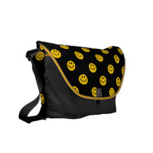 Yellow Smiley Face Pattern Bag Messenger Bags