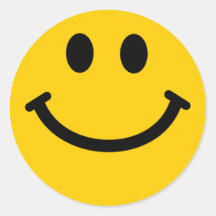 Yellow Smiley Face Round Sticker