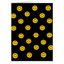 Yellow Smiley Polka Dot Pattern Cards
