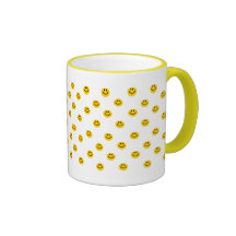 Yellow Smiley Polka Dot Pattern Mugs