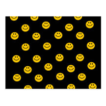 Yellow Smiley Polka Dot Pattern Post Cards