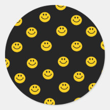 Yellow Smiley Polka Dot Pattern Sticker
