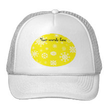 Yellow snowflakes pattern hats