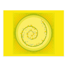 Yellow Spiral Design Postcard