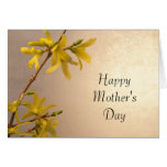 Yellow Spring Forsythia Mothers Day Card