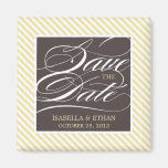 YELLOW STRIPED SAVE THE DATE | MAGNET