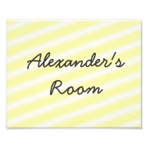 Yellow Stripes Wall Art Photo Print Kids Room