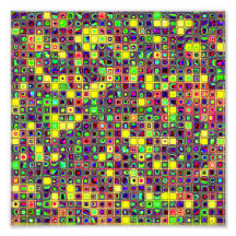 Yellow 'Sun Spots' Colorful Mosaic Tiles Pattern Photograph