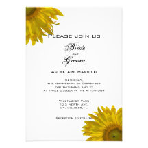 Yellow Sunflower Wedding Invitation