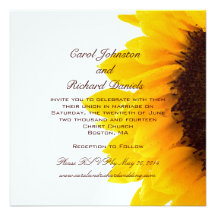 Yellow Sunflower Wedding Invitations