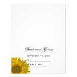 Yellow Sunflower Wedding Reception Place Card Invite