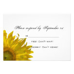 Yellow Sunflower Wedding RSVP Response Card Custom Invitation