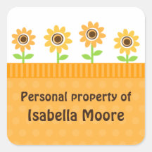 Yellow sunflowers cute property stickers