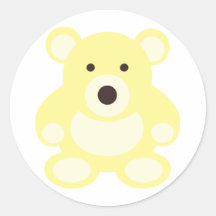 Yellow Teddy Bear Round Sticker