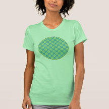 Yellow twirls on blue background shirts