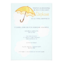 Yellow Umbrella Bridal Shower Invitation
