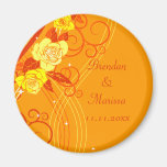 Yellow Wedding Roses Orange Refrigerator Magnet