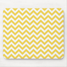 Yellow White Chevron Pattern Mousepads