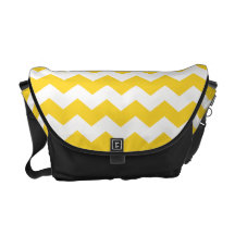 yellow  white chevrons courier bags