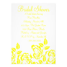 Yellow & White Rose Bridal Shower Invitation