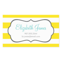 Yellow Wide Stripe Business Card