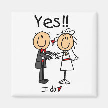 YES I Do Bride and Groom T-shirts and Gifts Refrigerator Magnets