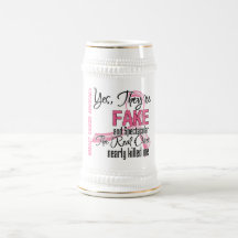 Yes They Are Fake and Spectacular - Breast Cancer Mug