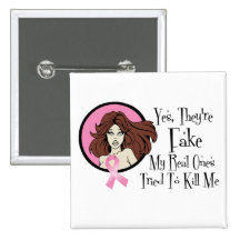 Yes They Are Fake Brunette Breast Cancer Survivor Pins