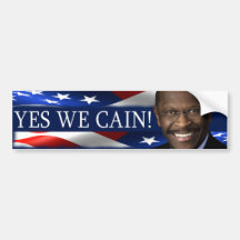 Yes We Cain! Herman Cain Bumper Sticker