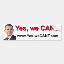 Yes-weCANT-White Bumper Stickers