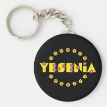 Yesenia in Flores Yellow Keychains