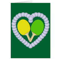 YG Ping Pong Paddle Heart Greeting Cards