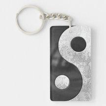 Yin and Yang Rectangle Acrylic Key Chain