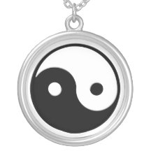 Yin-Yang Asian symbol for Balance Round Necklace