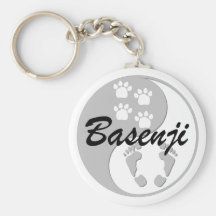 yin yang basenji key chain