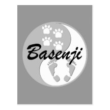 yin yang basenji postcard