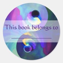 Yin Yang Bookplate Round Sticker