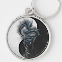 Yin Yang Chinese Dragon Large Key Ring Keychains