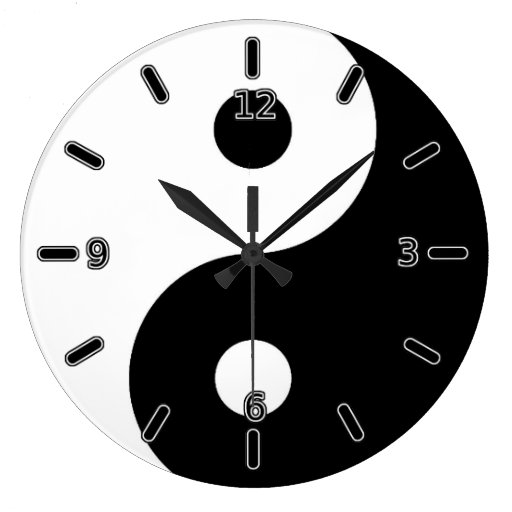 Yin Yang Clock (With Numbers) Zazzle