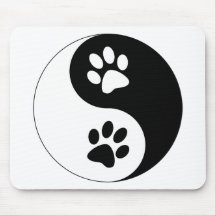 Yin Yang Dog Paws Mouse Pad