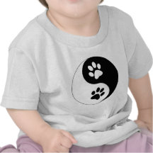 Yin Yang Dog Paws T Shirts