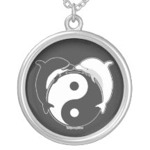 Yin Yang Dolphins Black/White Custom Necklace